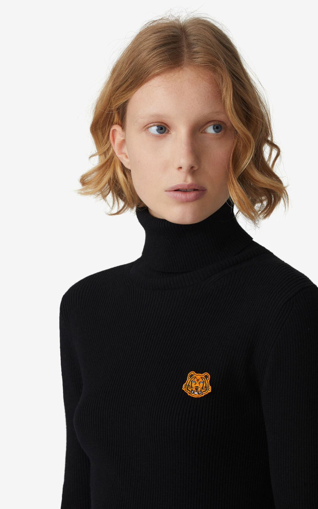 Kenzo Tiger Crest roll neck Ženska Pulover Črna SI-3624649